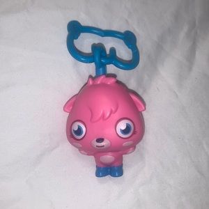 Moshi Monsters Moving Toy Keychain “Poppet” (Pink w blue) MINT Condition